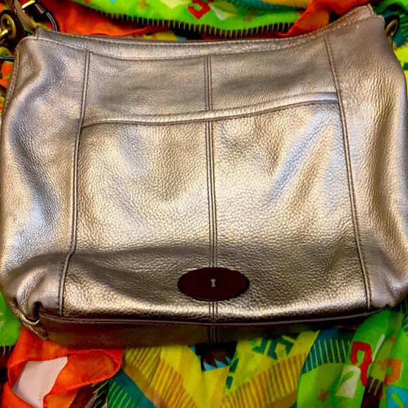 Fossil leather pewter purse - Picture 8 of 13